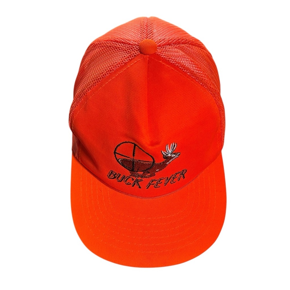 Vintage Buck Fever Hunting Hat | Blaze Orange Deer Snapback Trucker Cap‎ USA - Picture 6 of 11